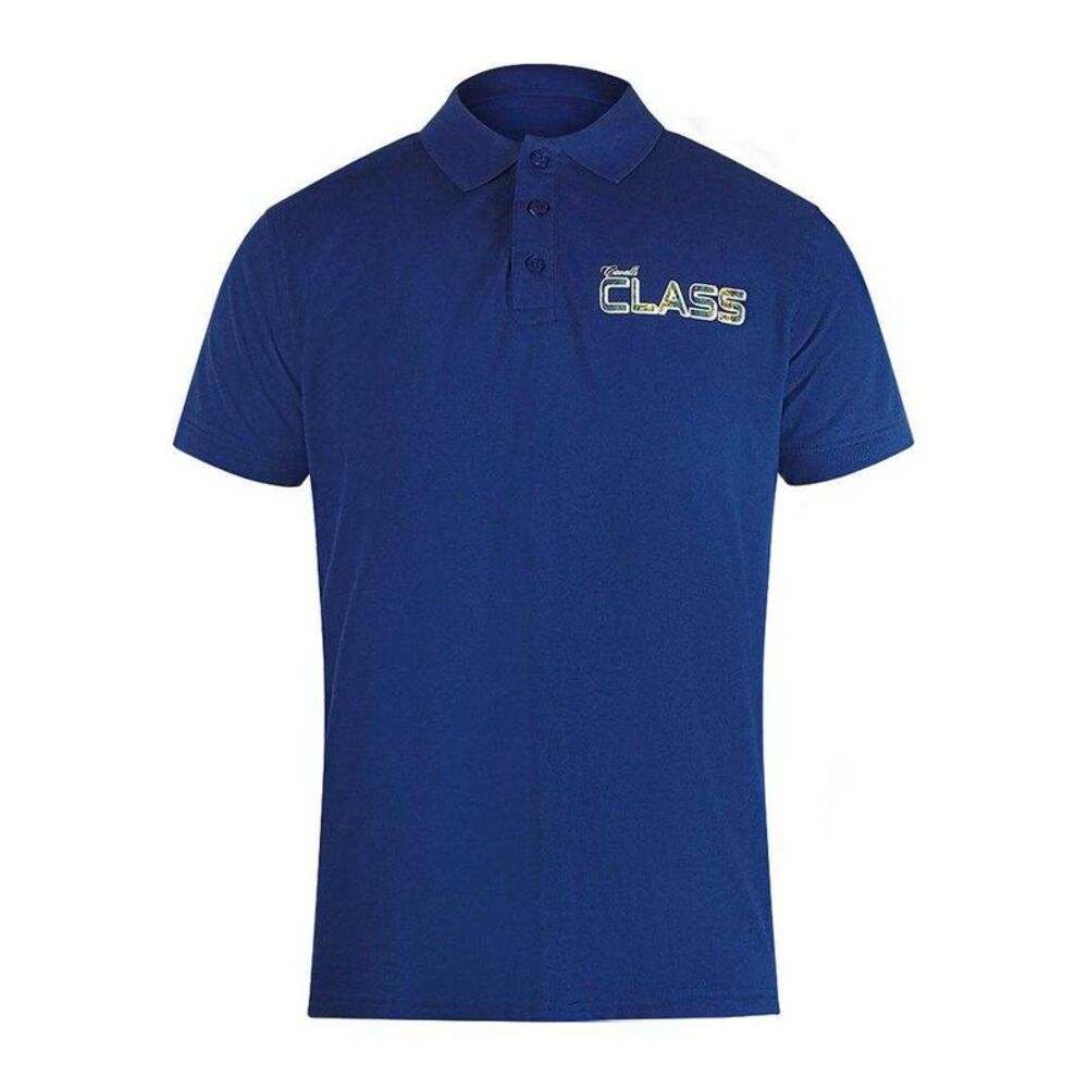 Cavalli Class Unisex Adult Vibrant Floral Logo Polo Shirt / Royal Blue